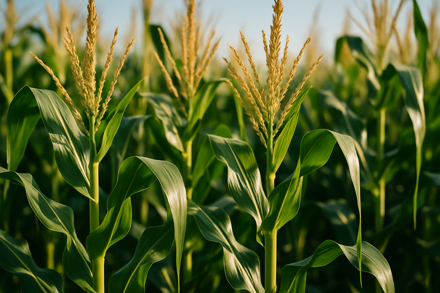 close HD picture of a cornfield 
